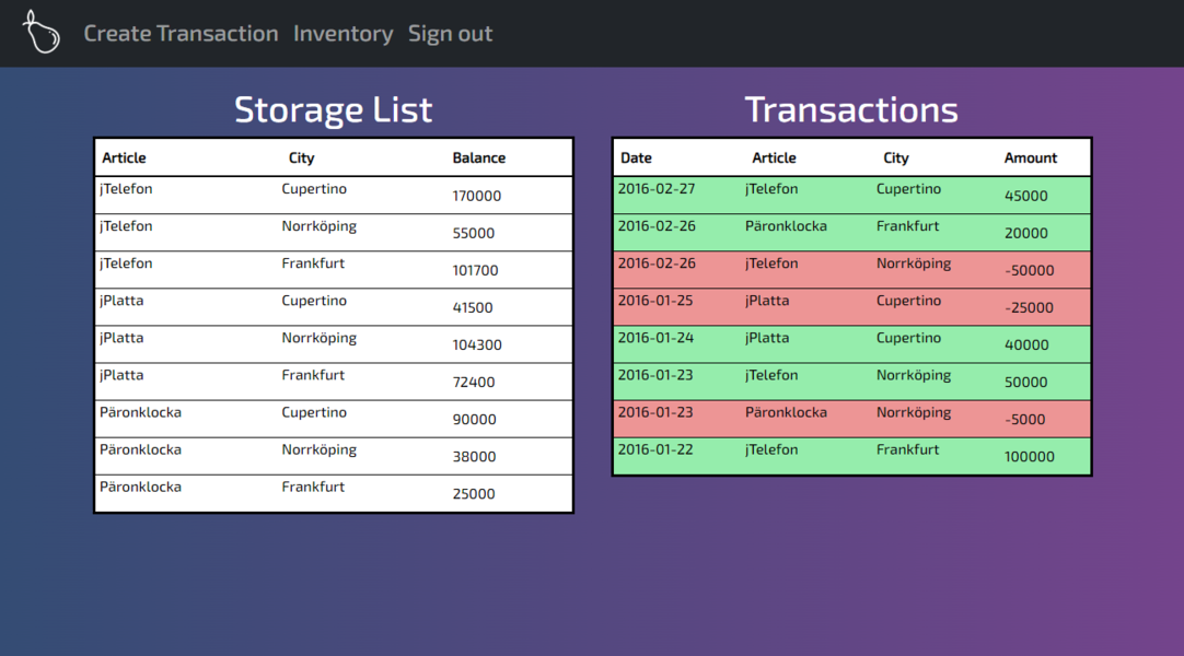 Transaction app